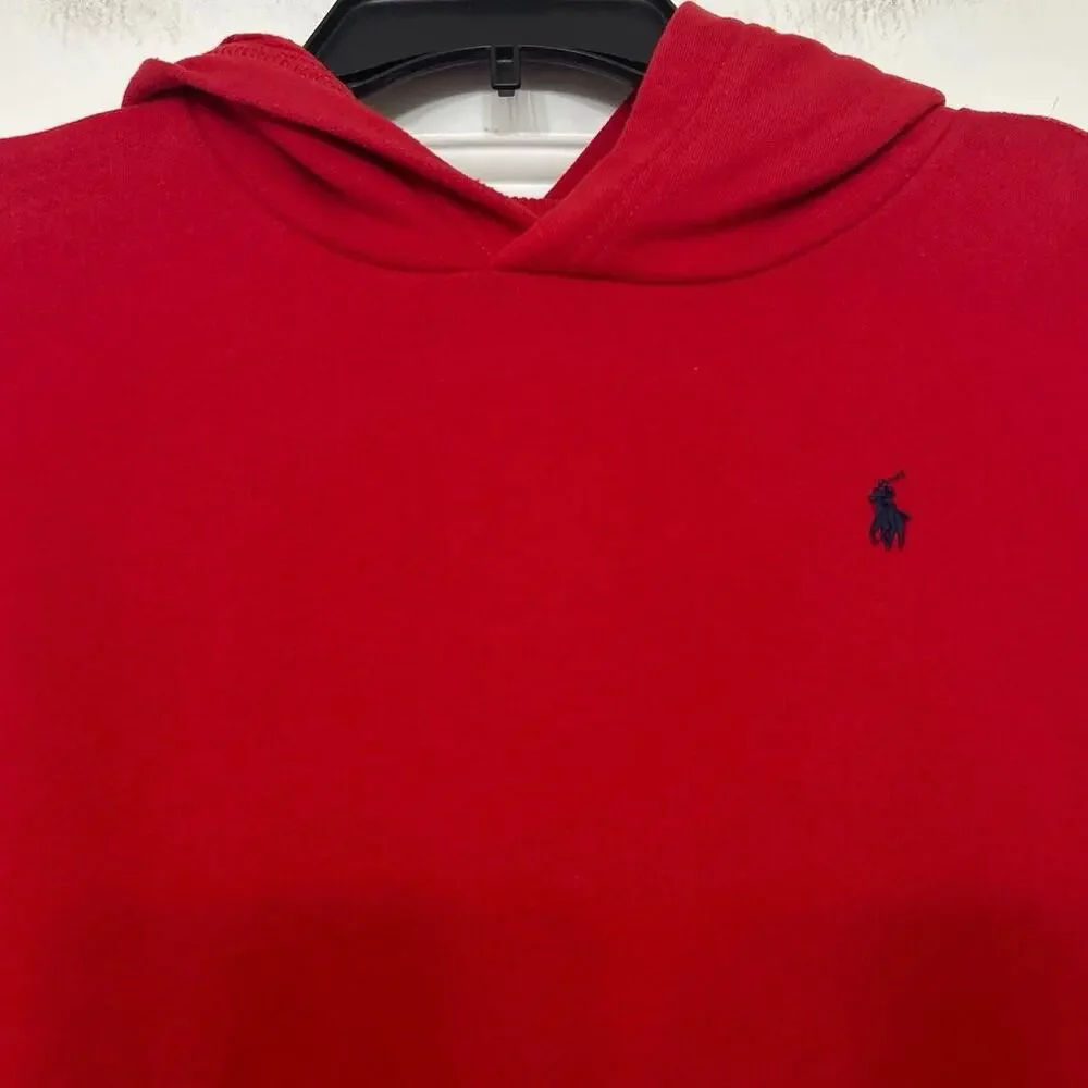 Polo Ralph Lauren Girls Red Hooded Dress Tartan Plaid Ruffle Hem Preppy M 8-10 - Picture 7 of 12